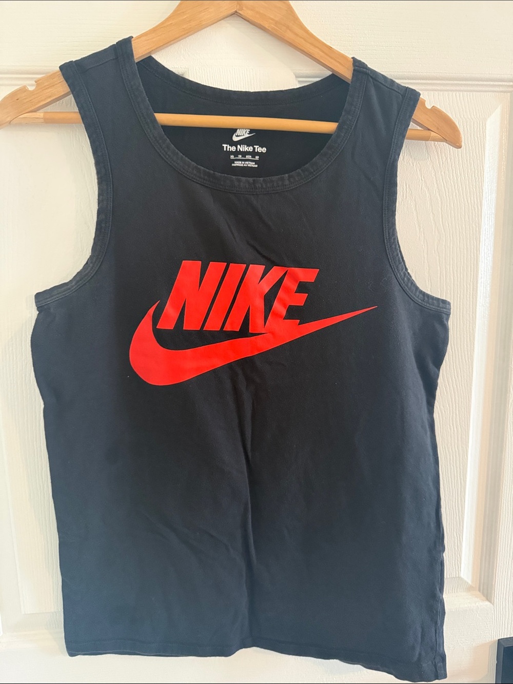Nike Black Tank Top with Red Logo